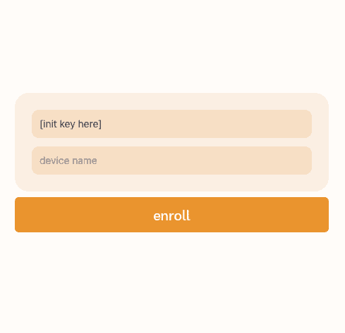 paste in your init key and choose a device name
