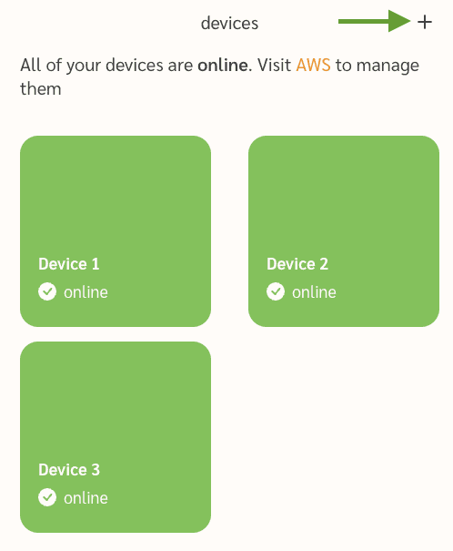 click the plus sign to add a new device